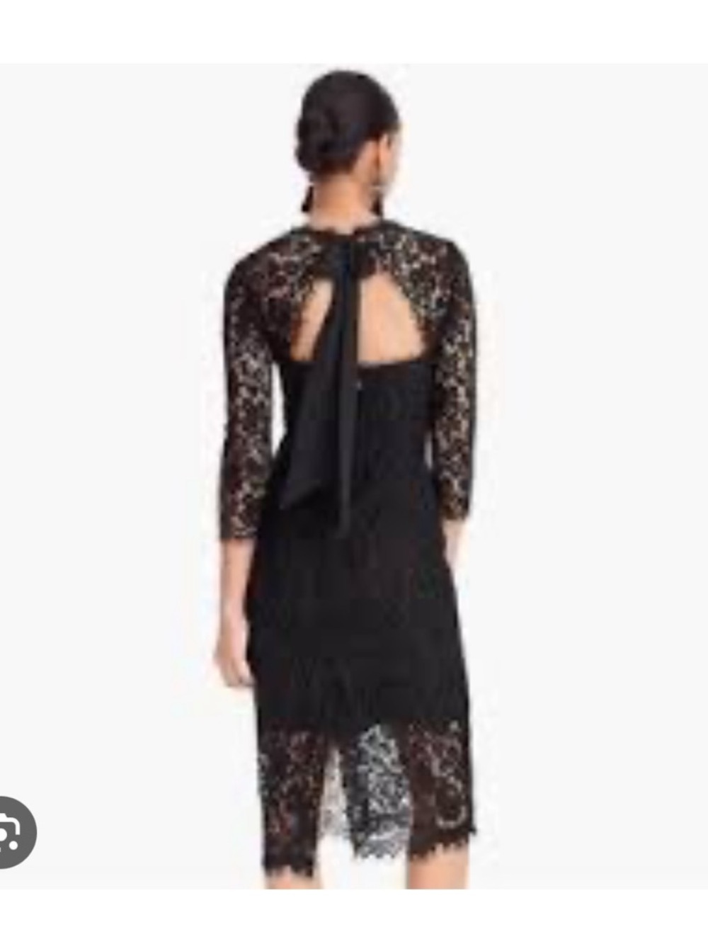 JCrew Black Lace Tie-Back Midi Dress - gorgeous! New w tags. Size 00